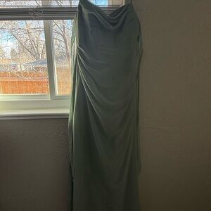 Elegant Green Draped Gown